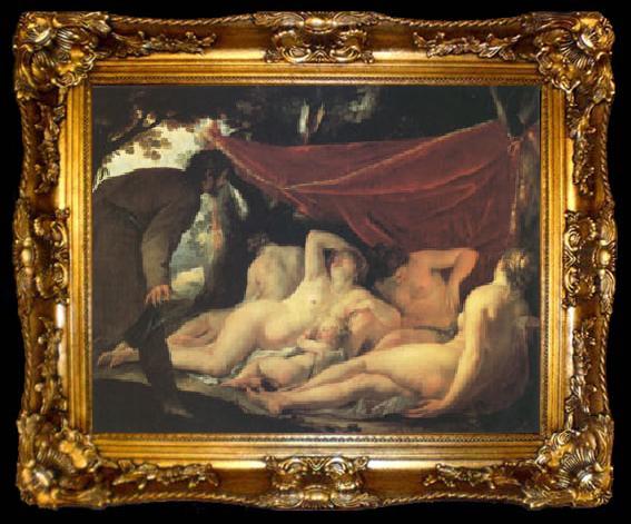 framed  BLANCHARD, Jacques Venus and the Graces Surprised by a Mortal (mk05), ta009-2